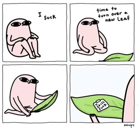Turning Over a New Leaf — [ID: the “two buttons” meme. In the .
